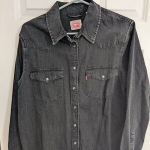 Levi's western denim pearl snap shirt